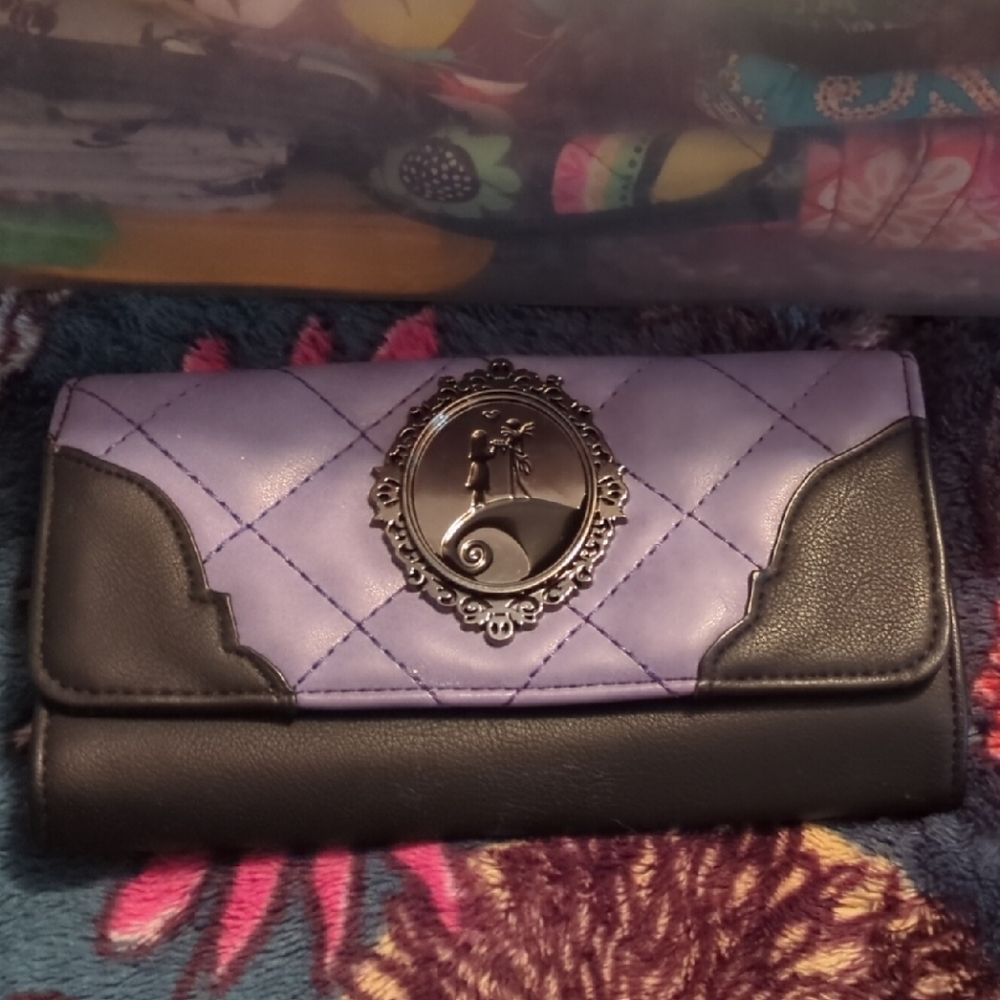 Nightmare Before Christmas Quilted Style Wallet with Metal Accent Jack Sally